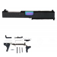 Glock 19 Compatible Pistol Build Kit w/ RMR Optic Cut Slide/ Black / PVD Barrel / No Lower